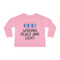 Hanukkah Wishing Peace & Light Toddler Long Sleeve Tee