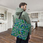 Warped Green Checkered Canvas Tote Bag