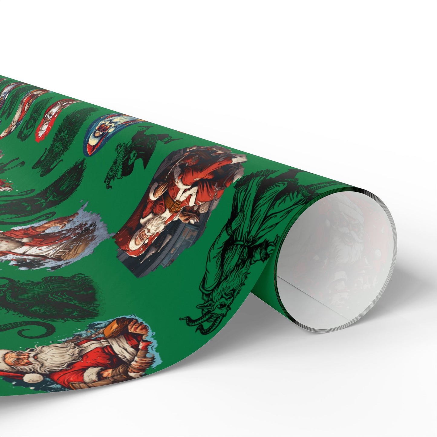 Creepy Santa & Krampus Wrapping Paper