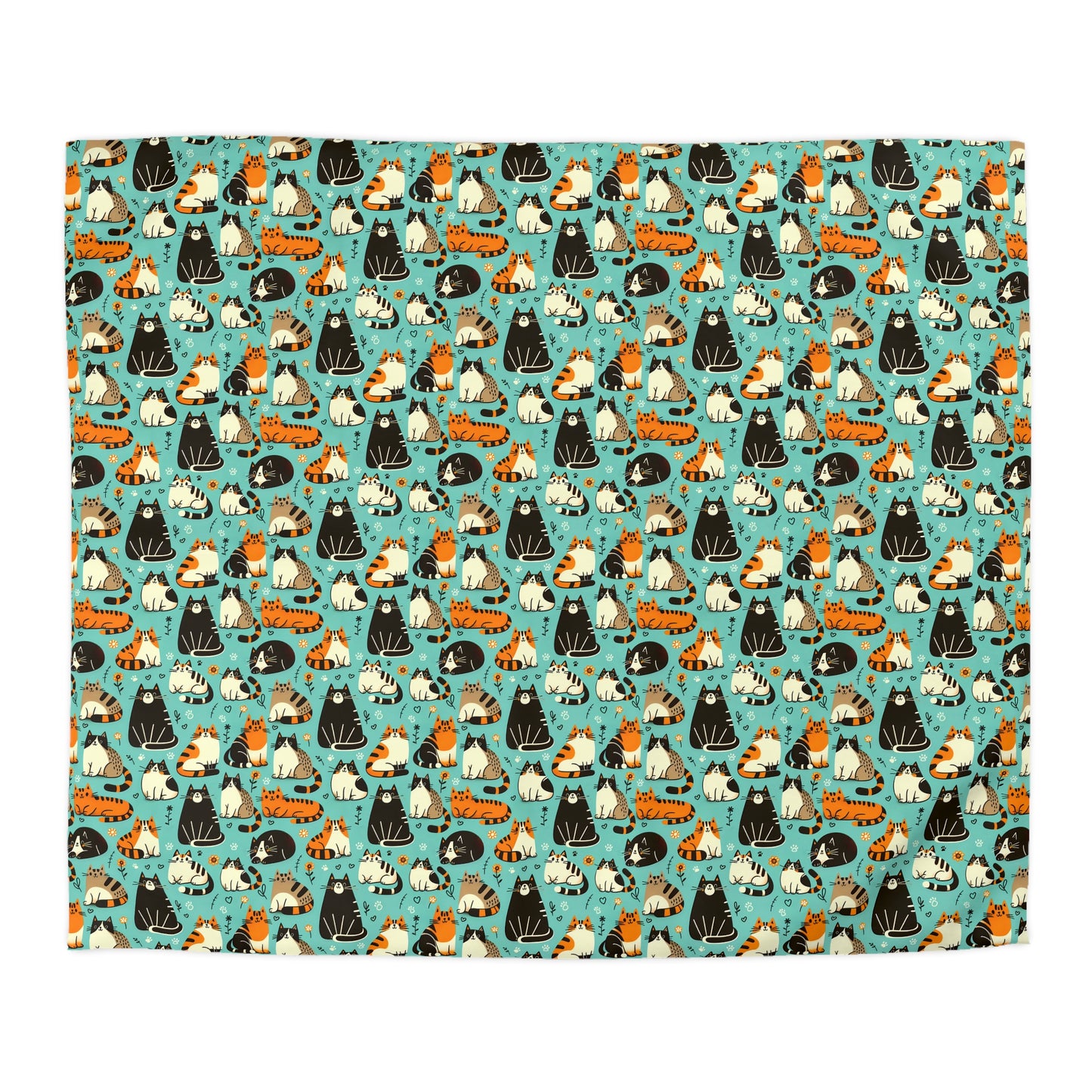Whimsy Whiskers Microfiber Duvet Cover