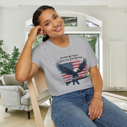 In God We Trust Guns Are Just Backup Adult T-shirt