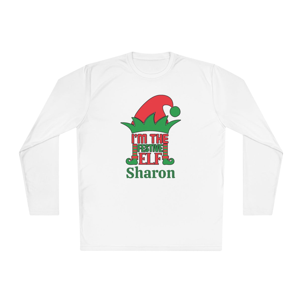 I'm The Festive Elf Personalized Adult Long Sleeve Tee