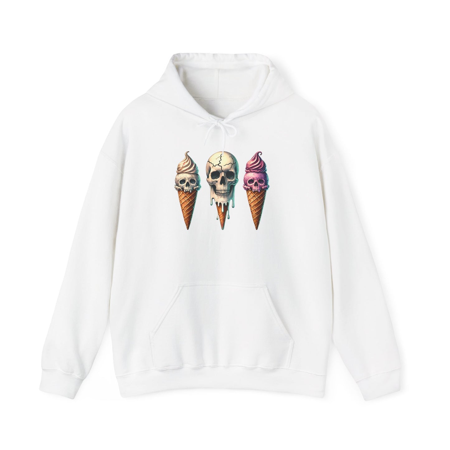 Ice Cream Cone Skull Heavy Blend™ Hooded Sweatshirt