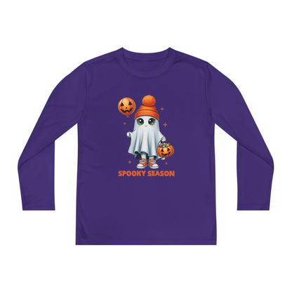 Spooky Season Ghost Trick-or-Treater Youth Long Sleeve Tee