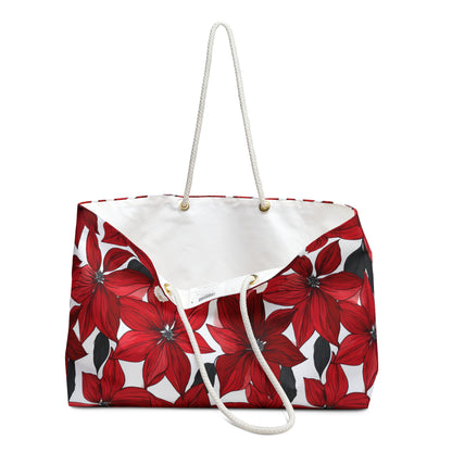 Inked Poinsettias Weekender Bag