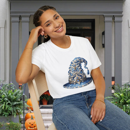 Blue & Silver Witch Hat Adult Unisex Tshirt
