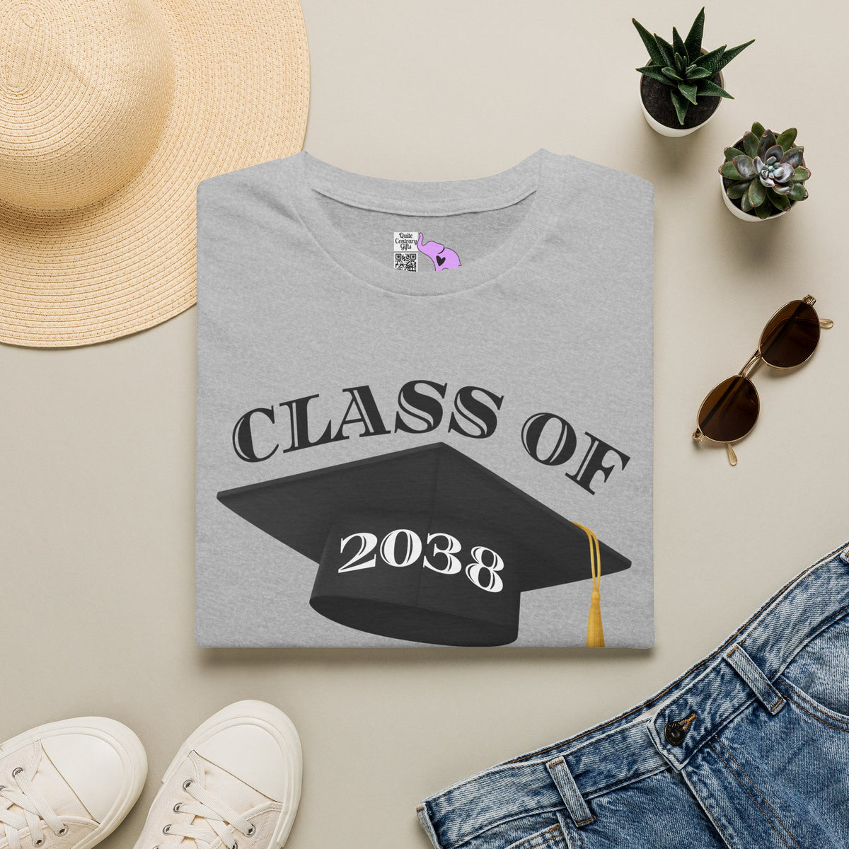 Class of 2038 Unisex Tshirt for 2026/27 First Grader (Style 2)