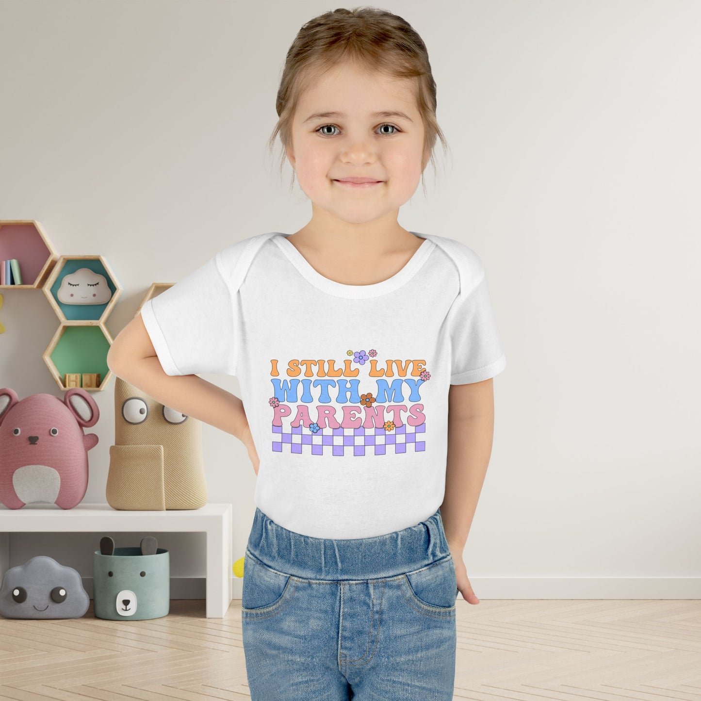 I Still Live With My Parents Baby Rib Bodysuit