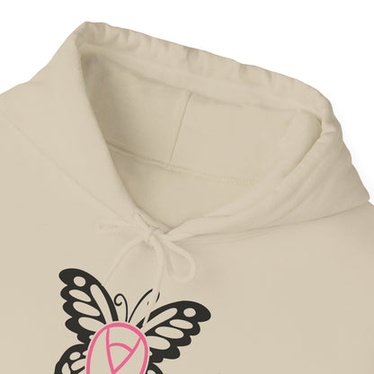Butterfly Pink Support Ribbon Adult Heavy Blend™ Hoodie