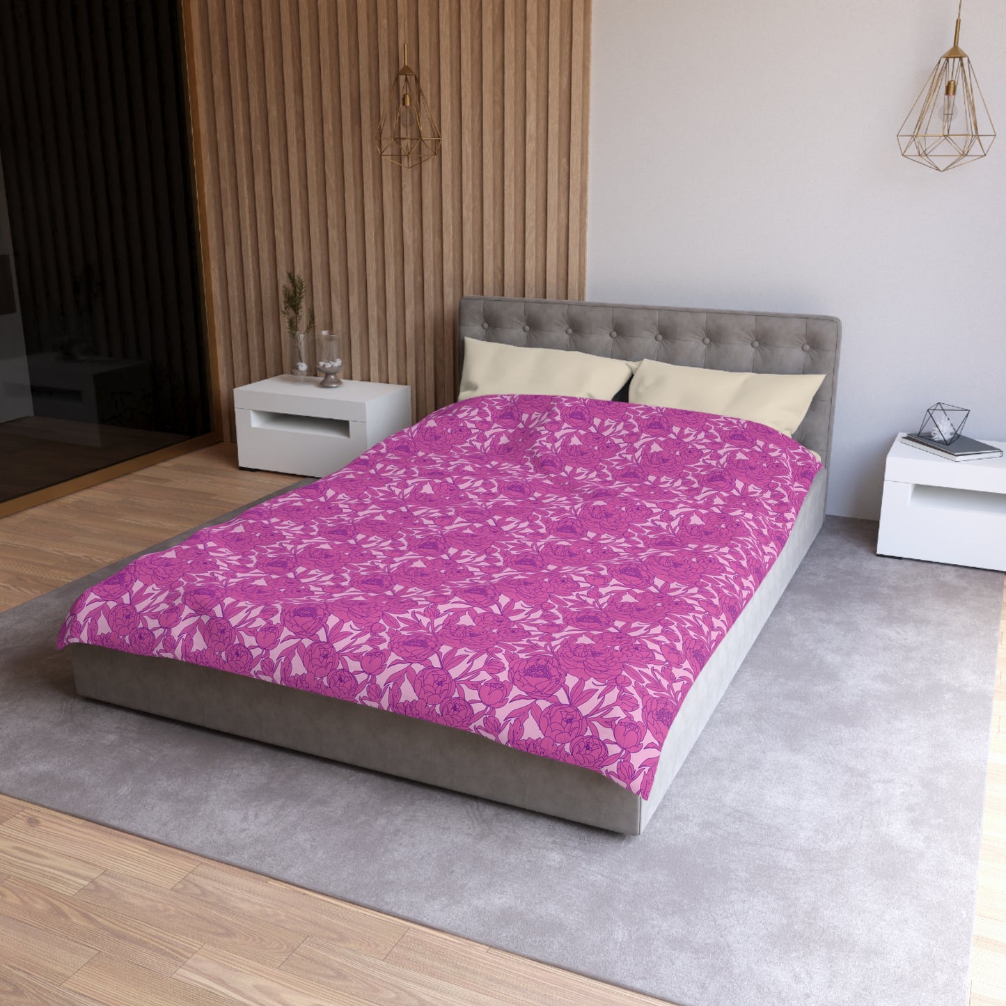 Blush Peony Garden Microfiber Duvet Cover
