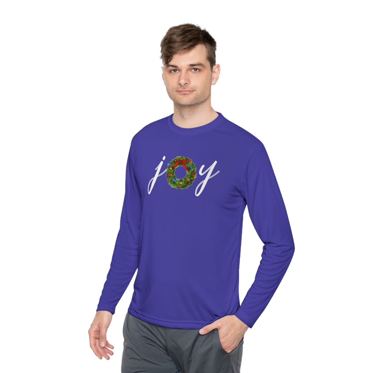 Joy w/Wreath Adult Long Sleeve Tee