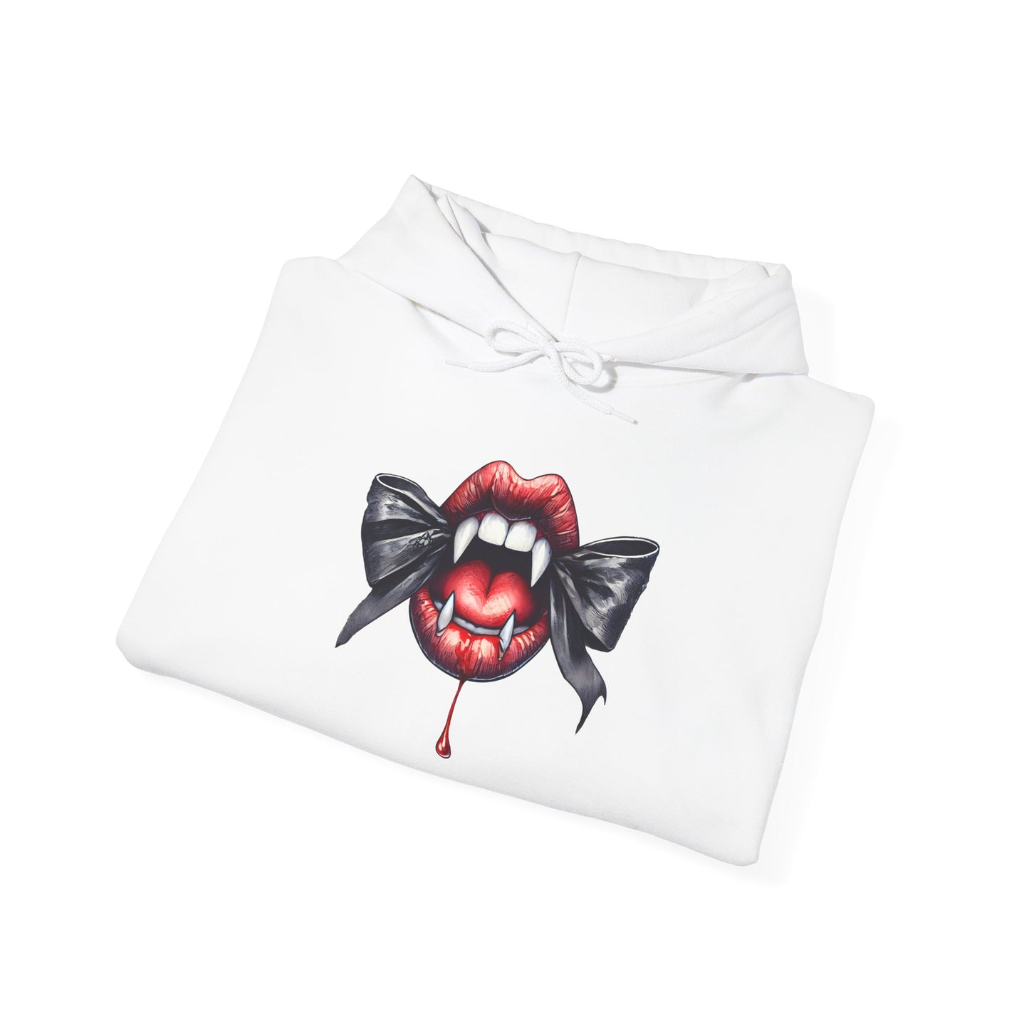 Cute Vampire Mouth/Bow Heavy Blend™ Hooded Sweatshirt