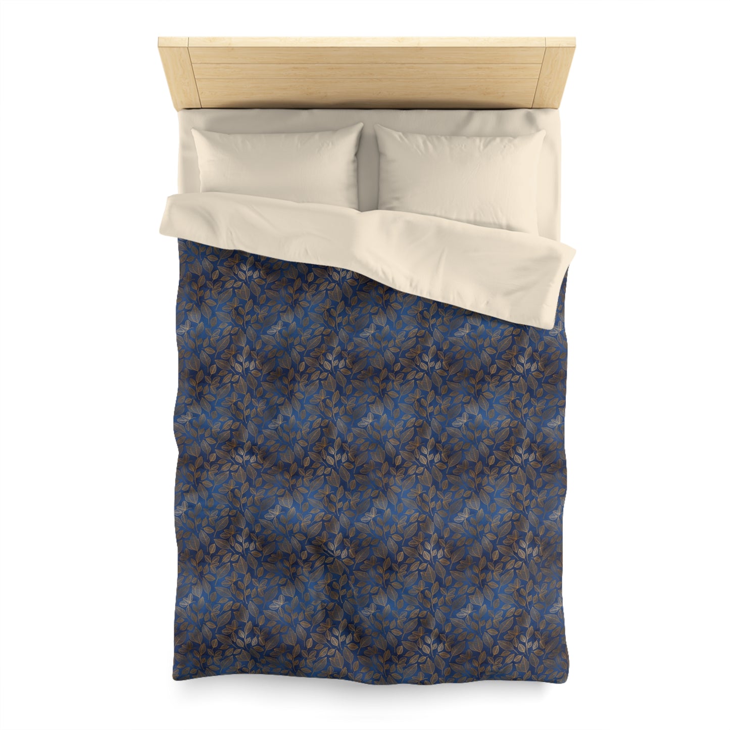 Navy & Gold Botanica Microfiber Duvet Cover