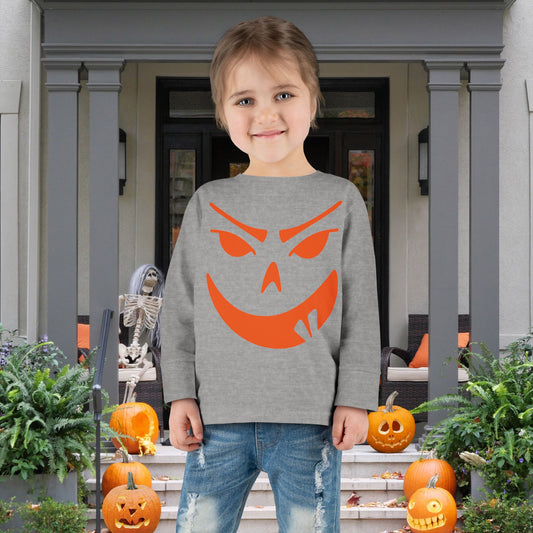 Goofy Grin Jack-O-Lantern Toddler Long Sleeve Tee