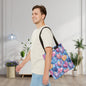Color Pop Stitched Hearts Canvas Tote Bag