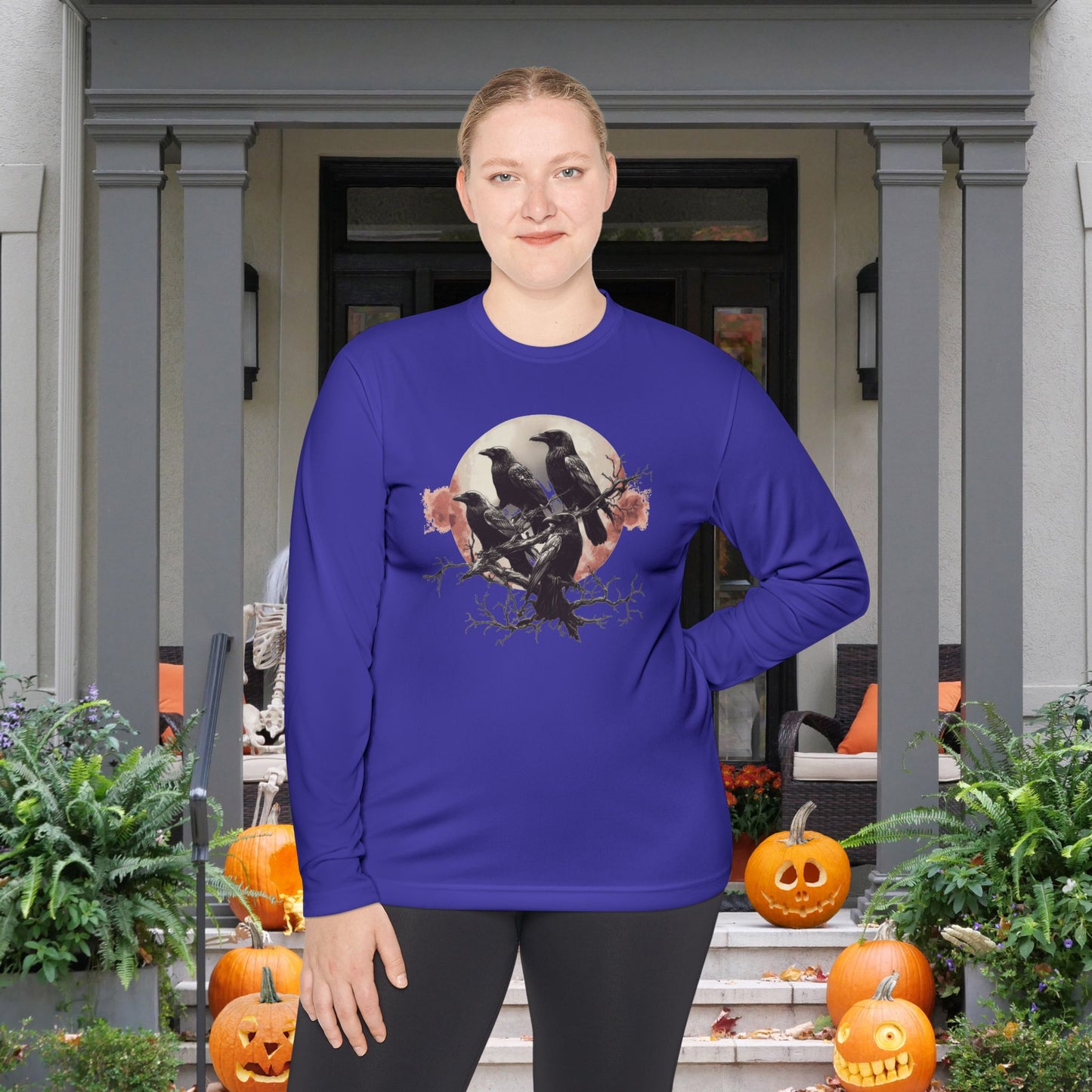 Halloween Crows 2 Adult Long Sleeve Tee