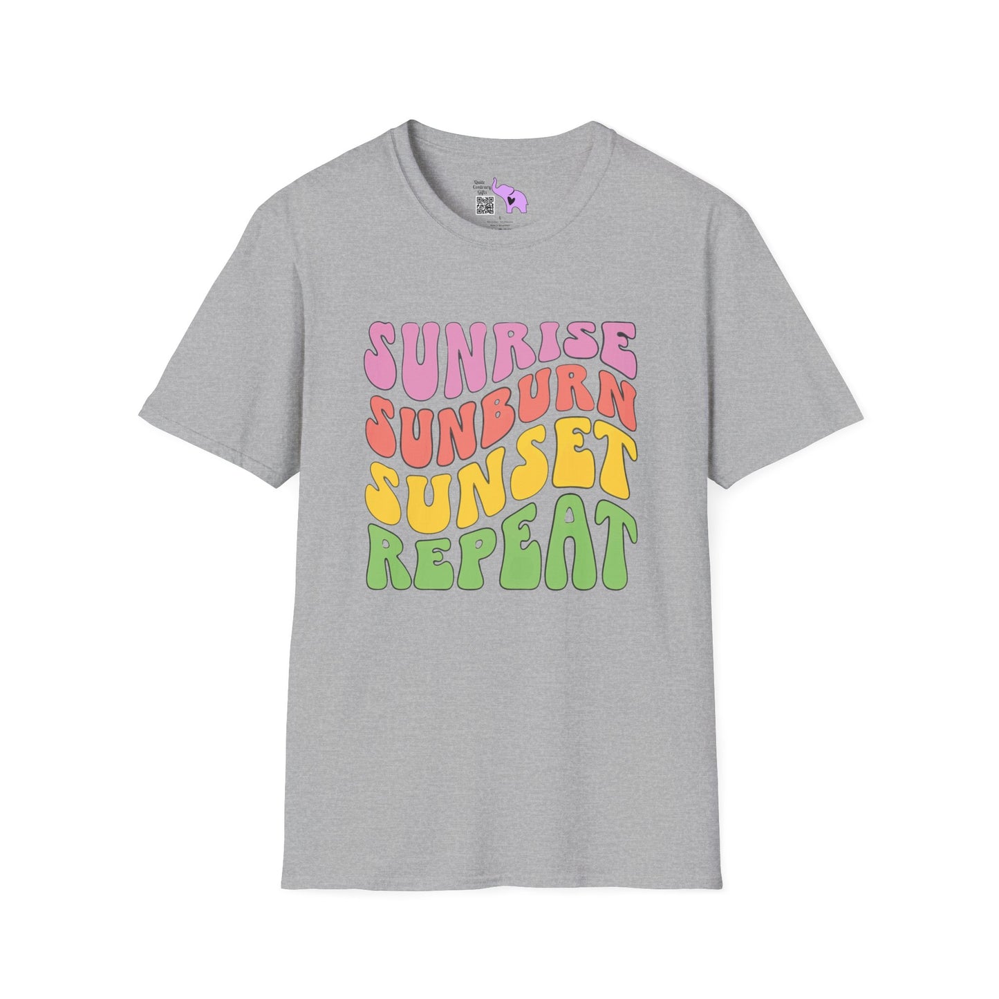 Sunrise Sunburn Sunset Repeat Adult T-shirt