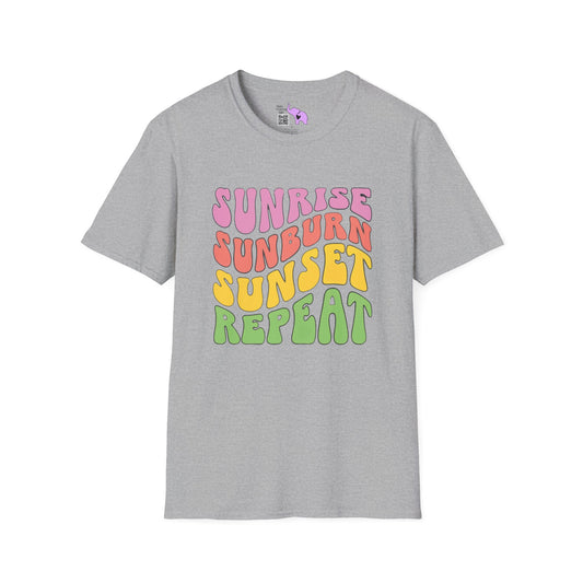 Sunrise Sunburn Sunset Repeat Adult T-shirt