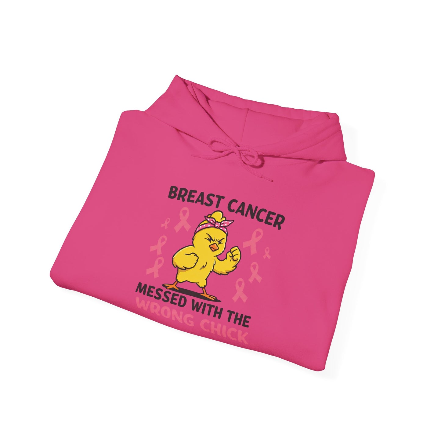 Breast Cancer Messed With The Wrong Chick Heavy Blend™ Hooded Sweatshirt