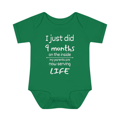 I Just Did 9 Months on the inside Infant Baby Rib Bodysuit