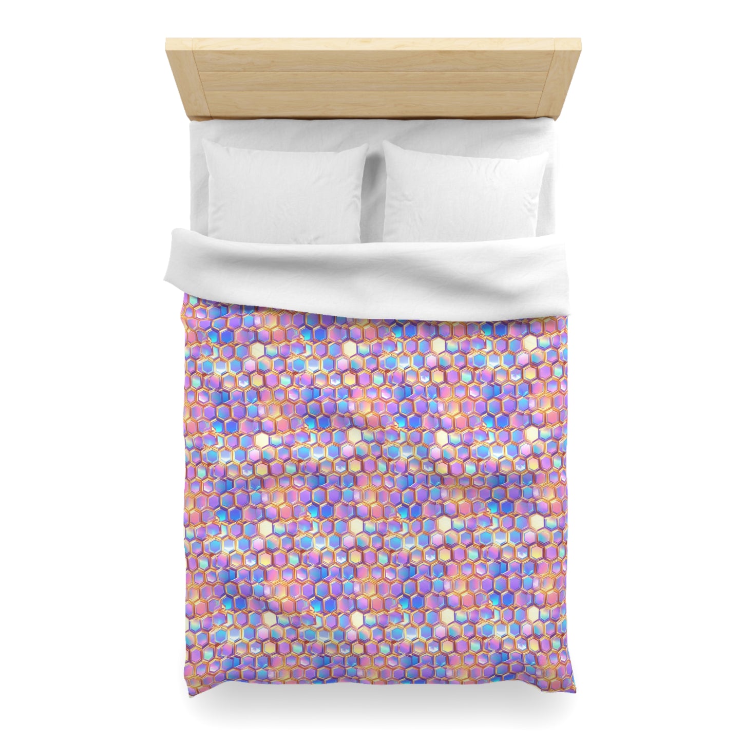 Aurora Hexagons Microfiber Duvet Cover
