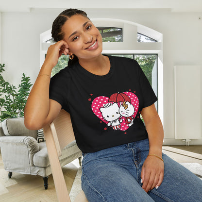 Valentines Hello Kitty Couple Adult T-shirt