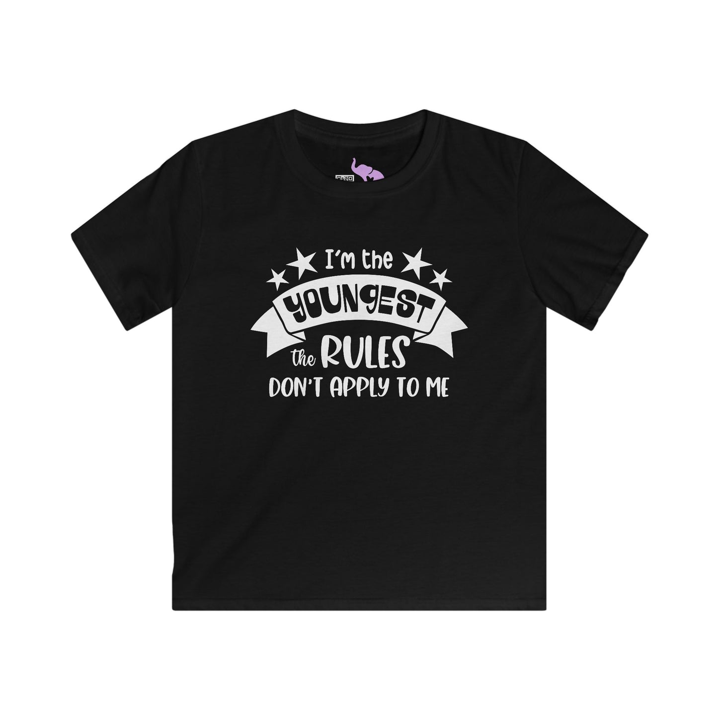 I'm The Youngest The Rules Don't Apply To Me Youth Softstyle Tee