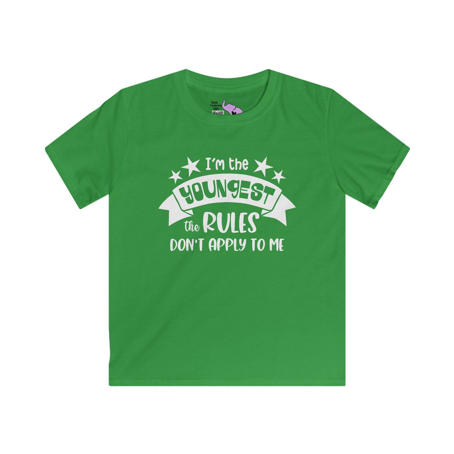 I'm The Youngest The Rules Don't Apply To Me Youth Softstyle Tee