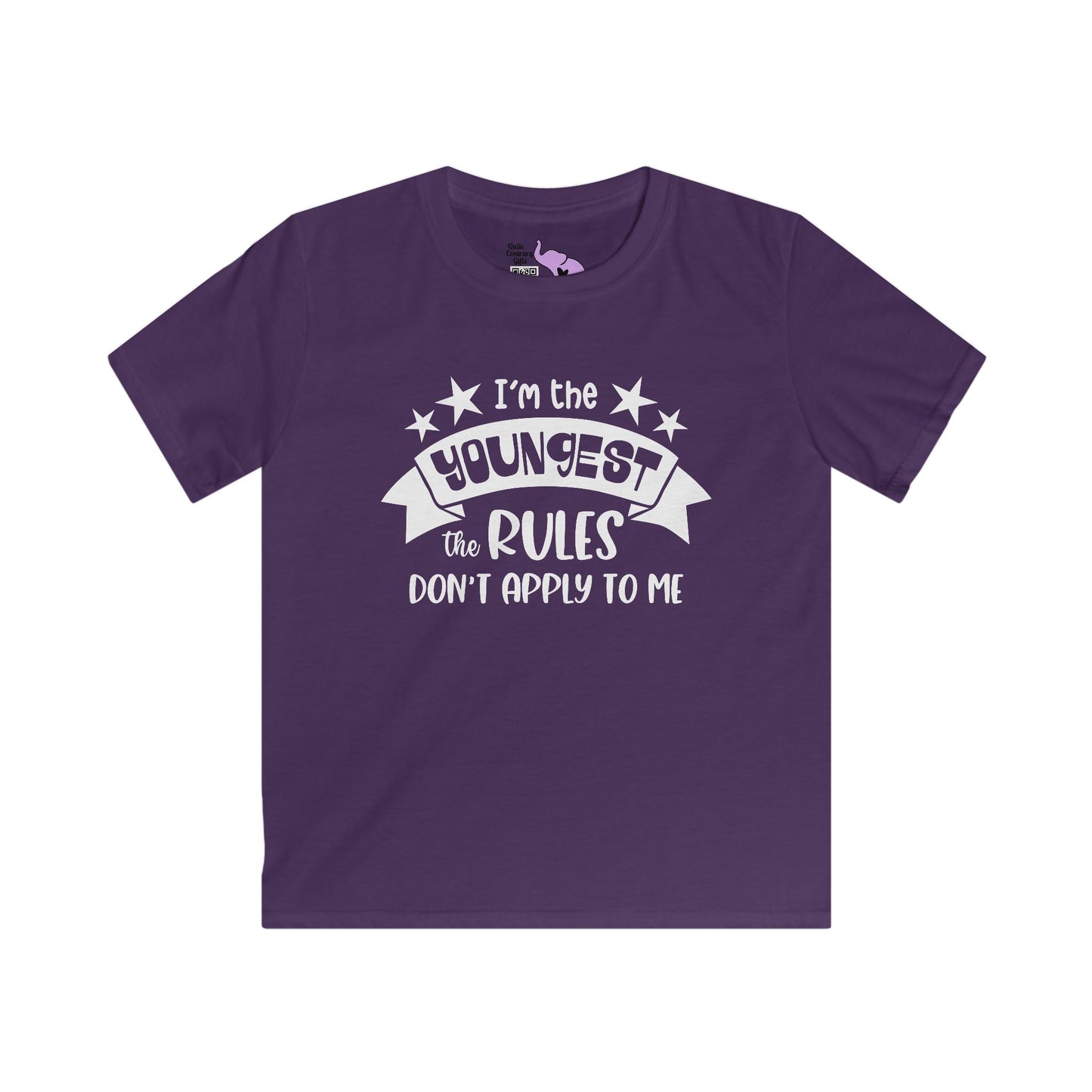 I'm The Youngest The Rules Don't Apply To Me Youth Softstyle Tee