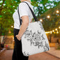 Midnight Rose Sketch Canvas Tote Bag