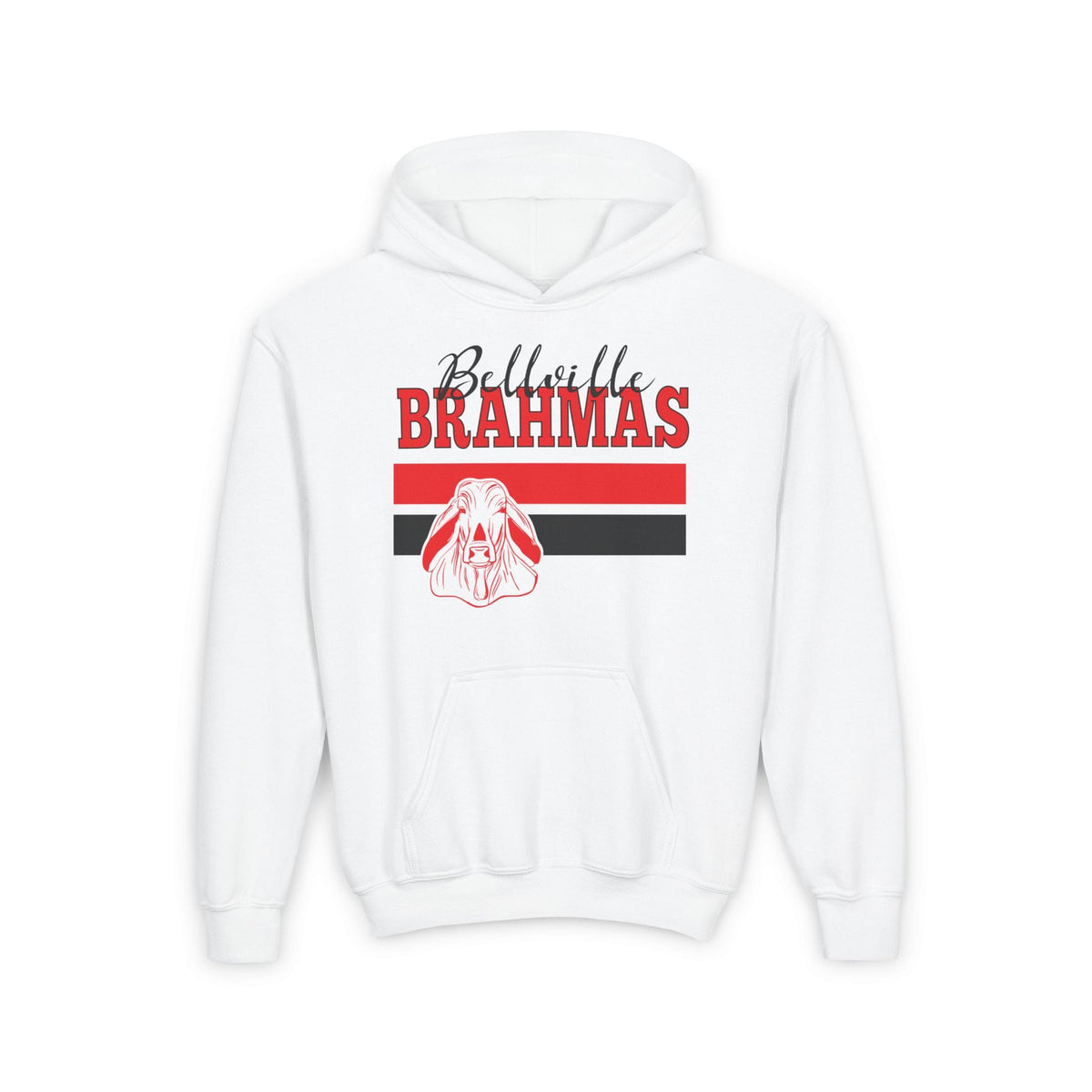 Ballville Brahmas w/Mascot & Stripes Youth Heavy Blend Hoodie