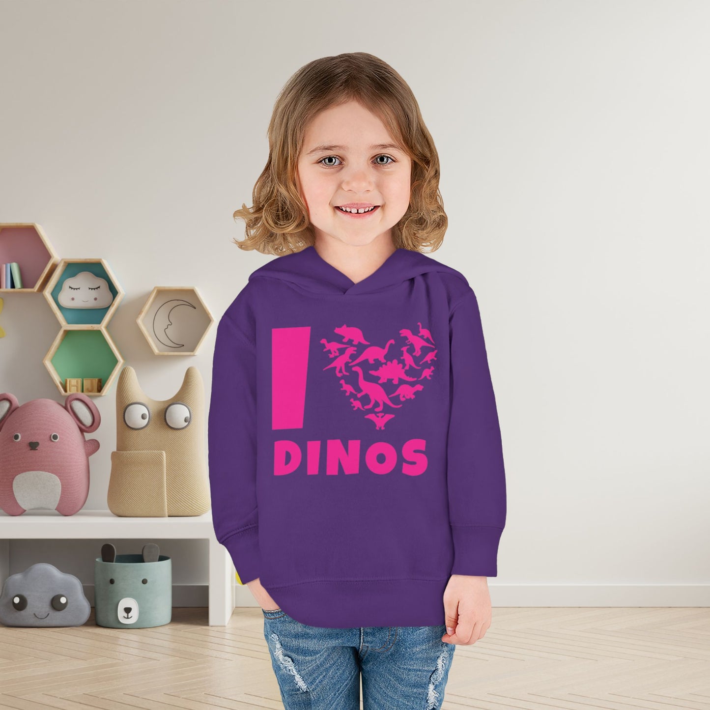 I Love Dinos (Dino Heart) Toddler Hoodie