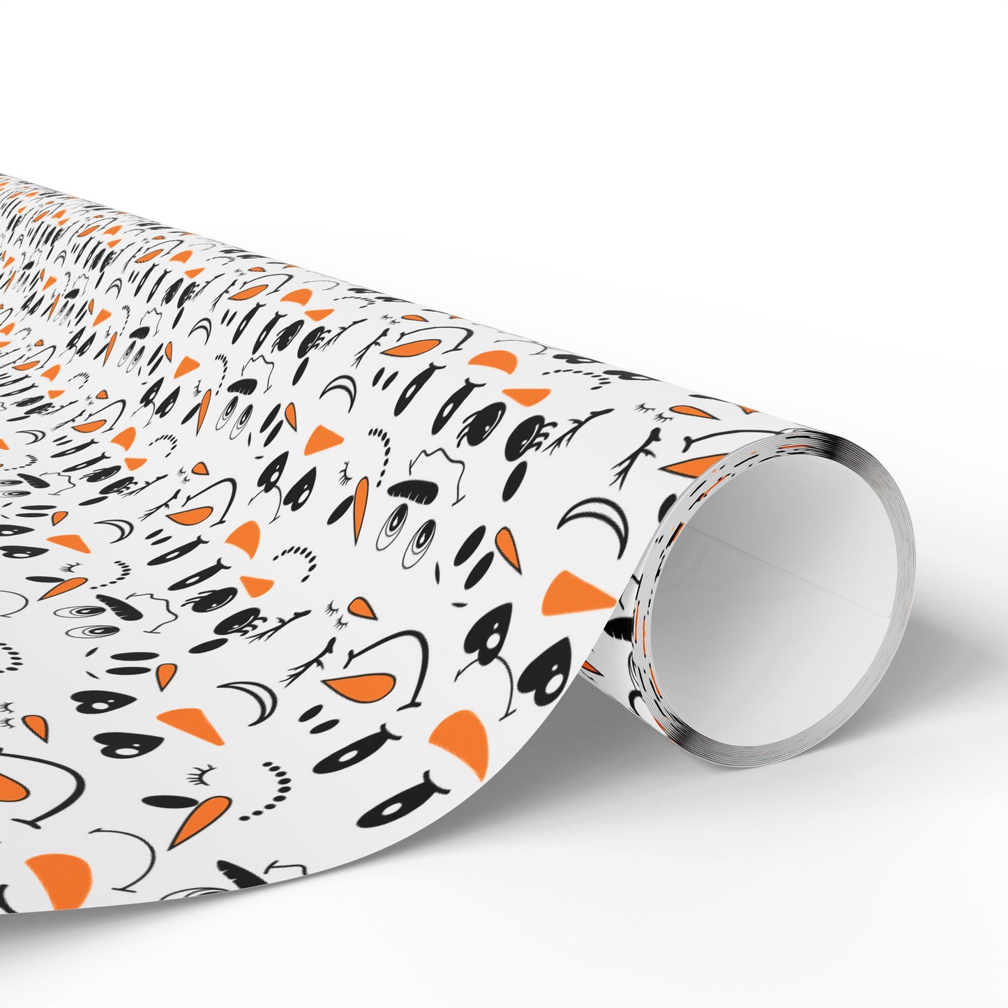Cute Snowman Faces Wrapping Paper
