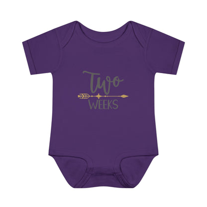 Golden Arrow Milestone Baby Bodysuit-Two Weeks