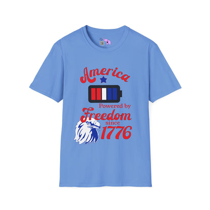 America Powered By Freedom Since 1776 Adult T-shirt