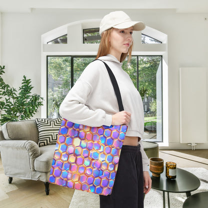 Aurora Hexagons Canvas Tote Bag