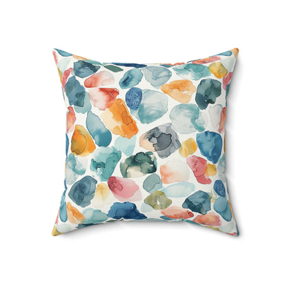Watercolor Pebble Terrazzo Throw Pillow