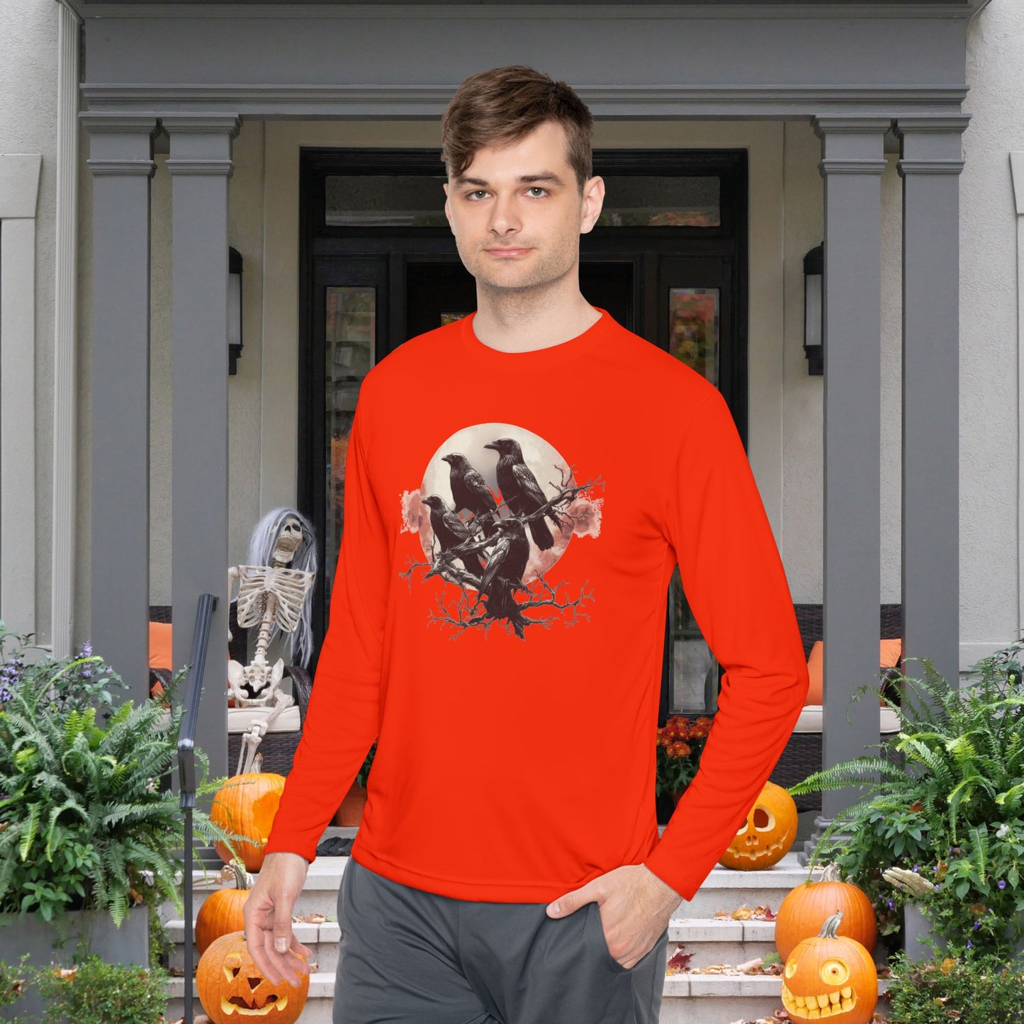 Halloween Crows 2 Adult Long Sleeve Tee