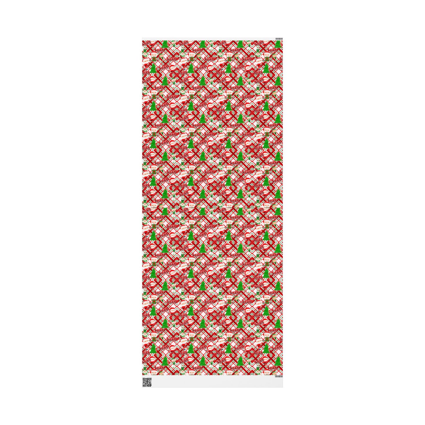 Playful Skinny Santa & Elves Christmas Custom Wrapping Paper (Leah)