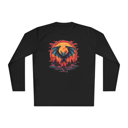 Creepy Bats Over Moon 8 Adult Long Sleeve Tee