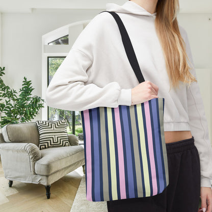 Earthy Stripes Canvas Tote Bag