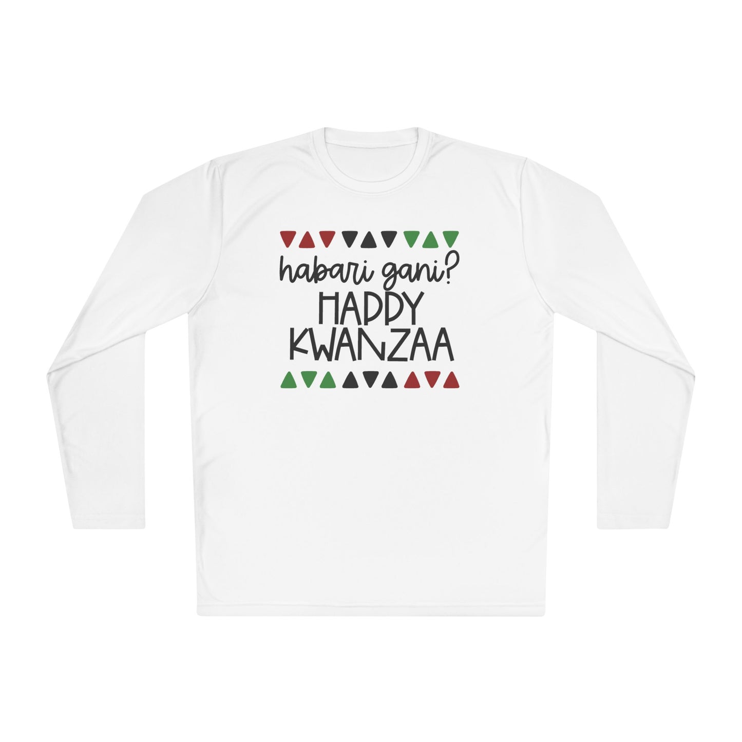 Habari Gani? Happy Kwanzaa Adult Long Sleeve Tee
