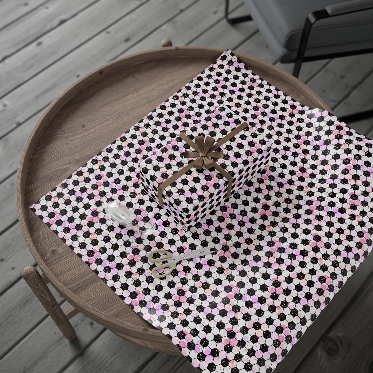 Pink Soccer Fever Wrapping Paper