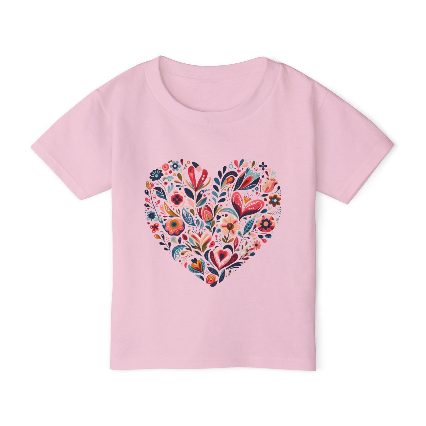 Floral Heart Heavy Cotton™ Toddler T-shirt