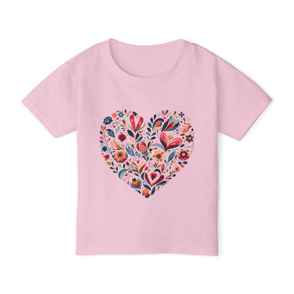 Floral Heart Heavy Cotton™ Toddler T-shirt