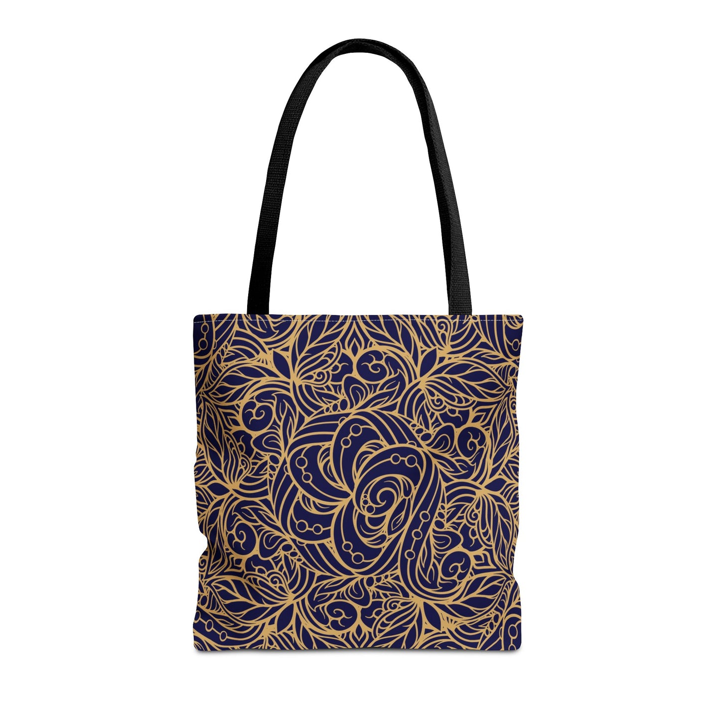 Golden Midnight Radiance Mandala Canvas Tote Bag