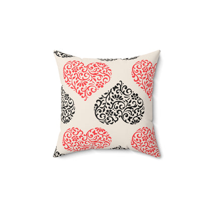 Rustic Hearts Throw Pillow
