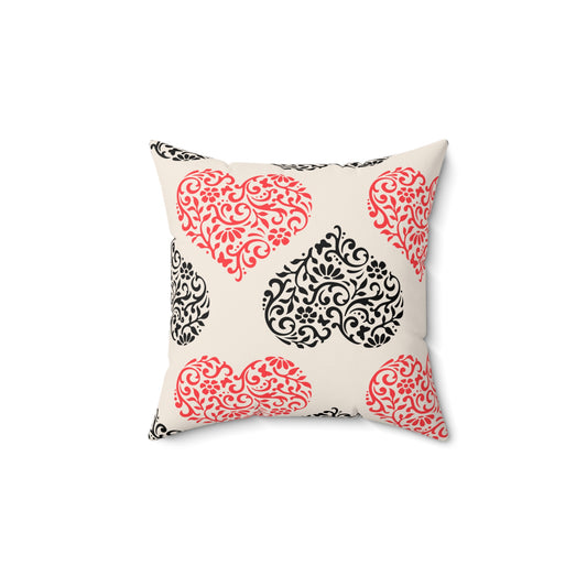 Rustic Hearts Throw Pillow