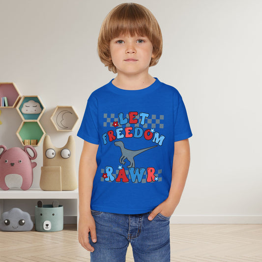 Let Freedom Rawr (Dinosaur) Heavy Cotton™ Toddler T-shirt