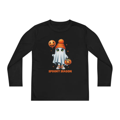 Spooky Season Ghost Trick-or-Treater Youth Long Sleeve Tee